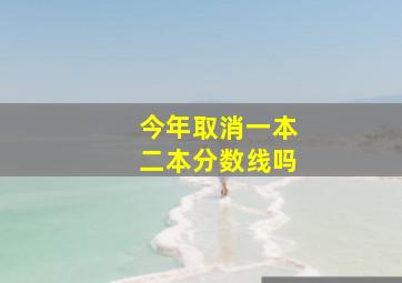 今年取消一本二本分数线吗