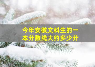 今年安徽文科生的一本分数线大约多少分