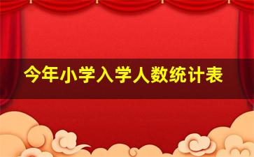 今年小学入学人数统计表