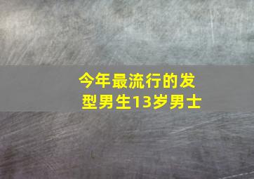 今年最流行的发型男生13岁男士