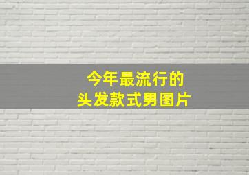 今年最流行的头发款式男图片