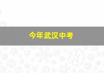 今年武汉中考