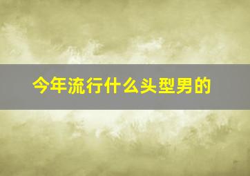 今年流行什么头型男的