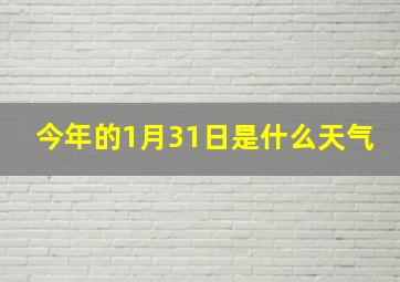 今年的1月31日是什么天气