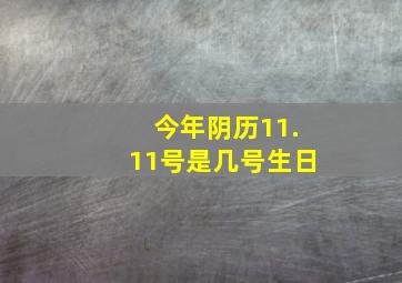 今年阴历11.11号是几号生日