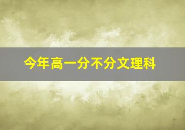 今年高一分不分文理科