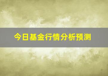 今日基金行情分析预测