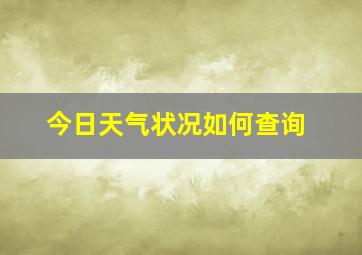 今日天气状况如何查询