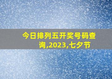 今日排列五开奖号码查询,2023,七夕节