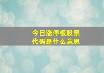 今日涨停板股票代码是什么意思