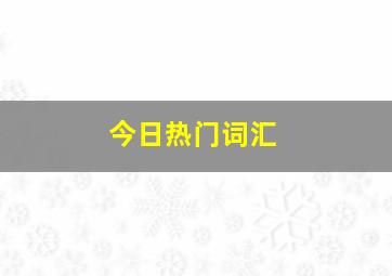 今日热门词汇