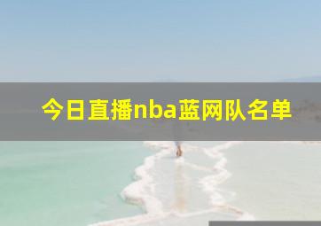 今日直播nba蓝网队名单