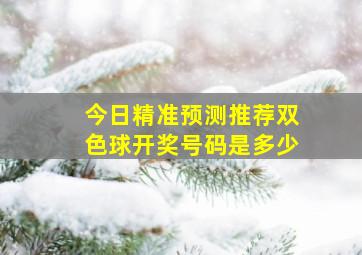 今日精准预测推荐双色球开奖号码是多少