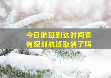 今日航班到达时间查询深圳航班取消了吗