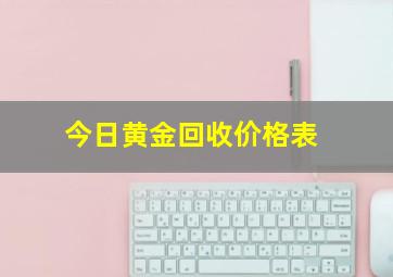 今日黄金回收价格表