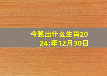 今晚出什么生肖2024:年12月30日