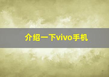 介绍一下vivo手机