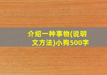 介绍一种事物(说明文方法)小狗500字