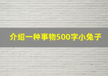 介绍一种事物500字小兔子