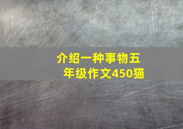 介绍一种事物五年级作文450猫