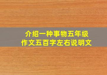 介绍一种事物五年级作文五百字左右说明文