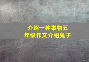 介绍一种事物五年级作文介绍兔子