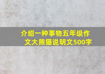 介绍一种事物五年级作文大熊猫说明文500字