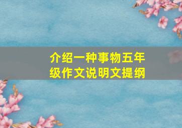 介绍一种事物五年级作文说明文提纲