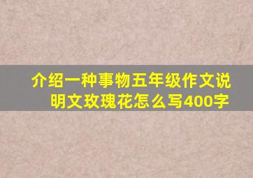 介绍一种事物五年级作文说明文玫瑰花怎么写400字