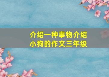 介绍一种事物介绍小狗的作文三年级