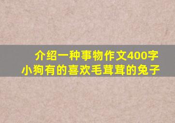 介绍一种事物作文400字小狗有的喜欢毛茸茸的兔子