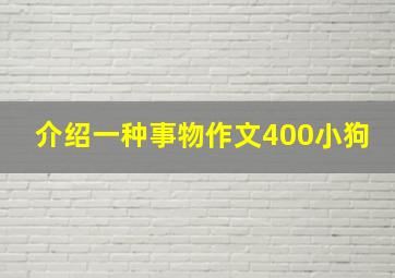 介绍一种事物作文400小狗