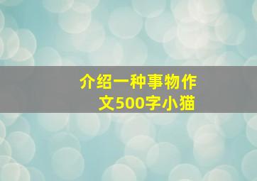 介绍一种事物作文500字小猫