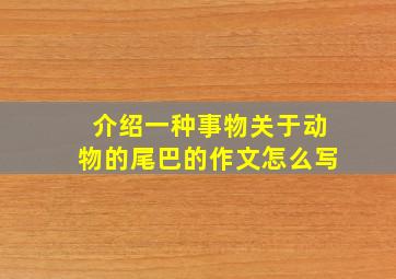 介绍一种事物关于动物的尾巴的作文怎么写