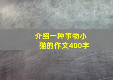 介绍一种事物小猫的作文400字