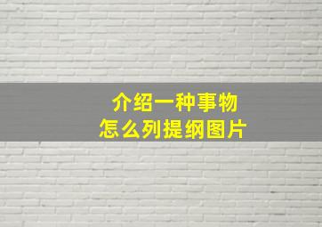 介绍一种事物怎么列提纲图片