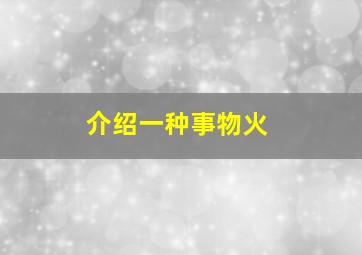 介绍一种事物火