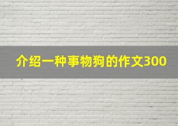 介绍一种事物狗的作文300