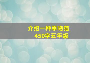 介绍一种事物猫450字五年级