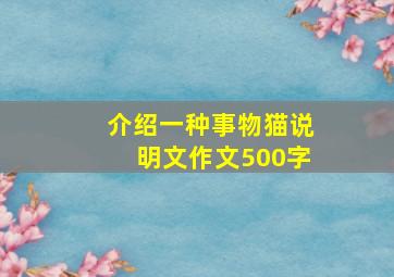 介绍一种事物猫说明文作文500字