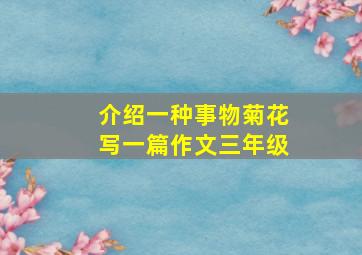 介绍一种事物菊花写一篇作文三年级