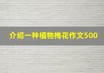 介绍一种植物梅花作文500