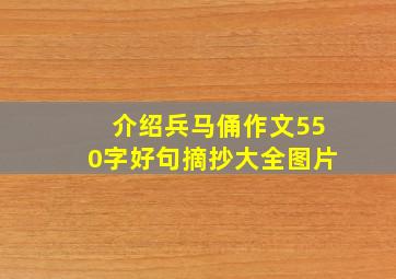 介绍兵马俑作文550字好句摘抄大全图片