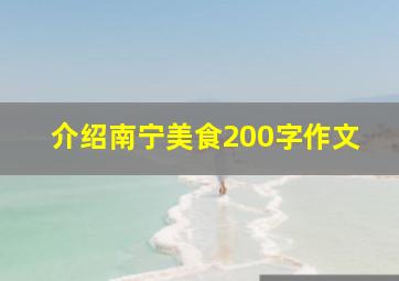 介绍南宁美食200字作文