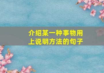 介绍某一种事物用上说明方法的句子