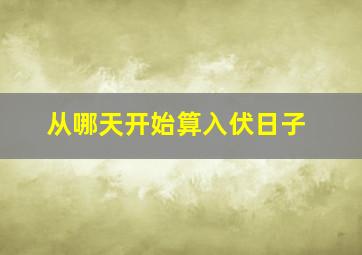 从哪天开始算入伏日子