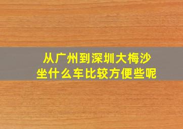 从广州到深圳大梅沙坐什么车比较方便些呢