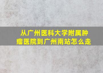 从广州医科大学附属肿瘤医院到广州南站怎么走