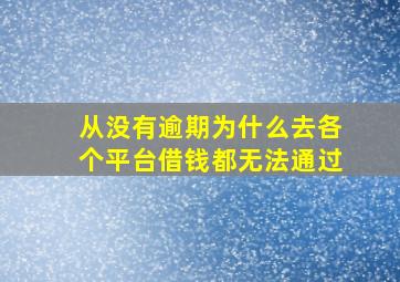 从没有逾期为什么去各个平台借钱都无法通过