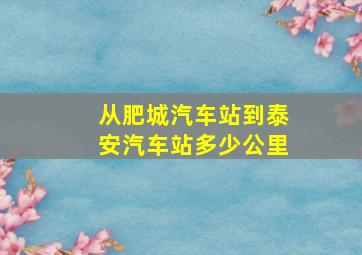 从肥城汽车站到泰安汽车站多少公里